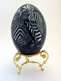 Zebras carved emu egg