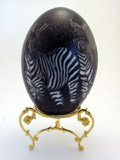 Zebras carved emu egg
