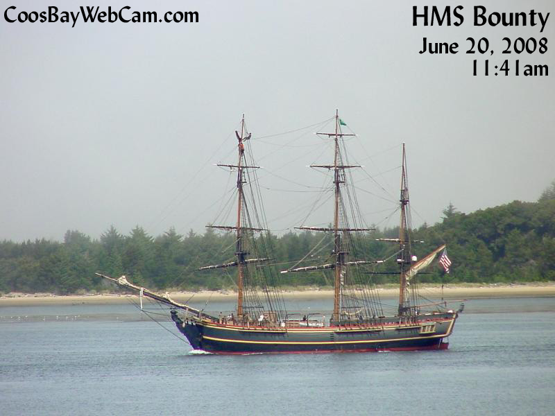 HMS Bounty departs Coos Bay, Oregon on June 20, 2008